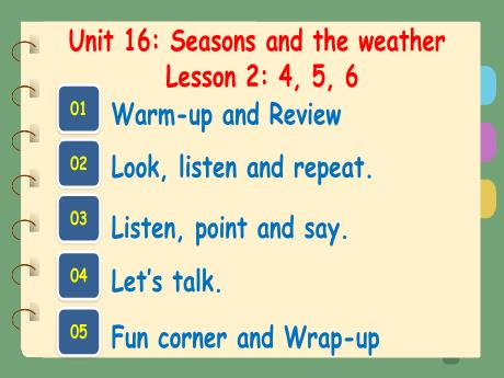 Bài giảng Tiếng Anh Lớp 5 (Global Success) - Unit 16: Seasons and the weather - Lesson 2. Period 3