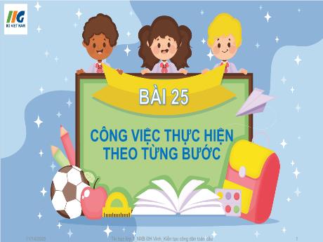 Bài giảng Tin học Lớp 3 - Bài 25: Công việc thực hiện theo từng bước