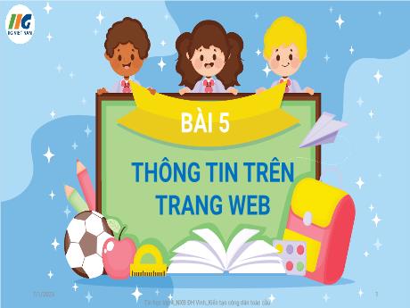 Bài giảng Tin học Lớp 4 - Bài 5: Thông tin trên trang web