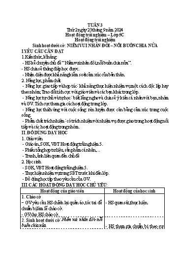 Kế hoạch bài dạy các môn Khối Tiểu học - Tuần 3 - Năm học 2024-2025 - Nguyễn Thị Kim Chi